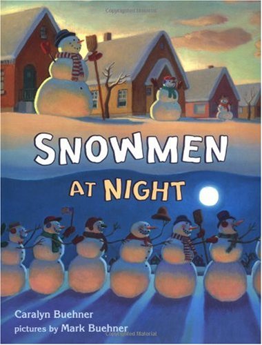 Snowmen at night