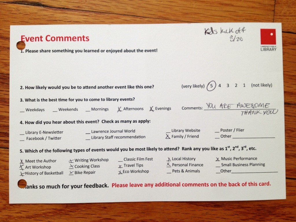 comment card
