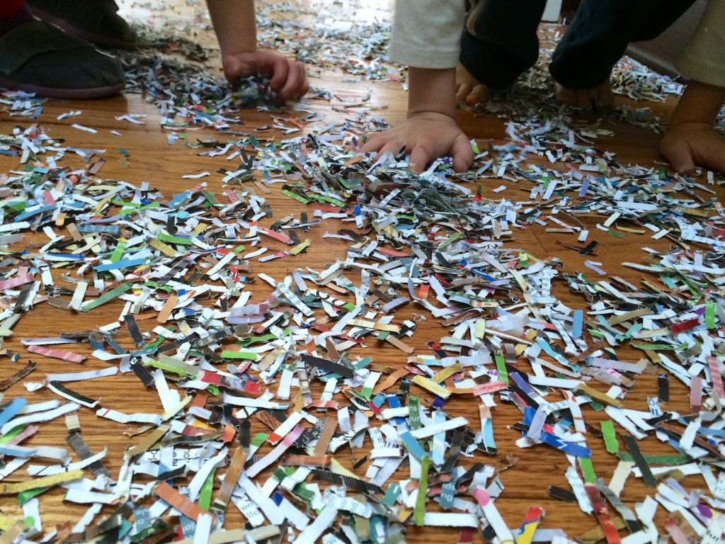 Shredded paper play