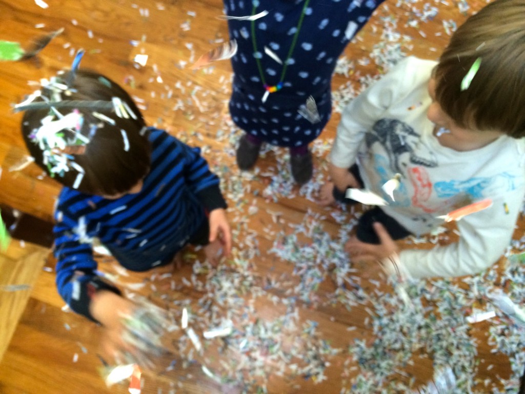 shredded paper play