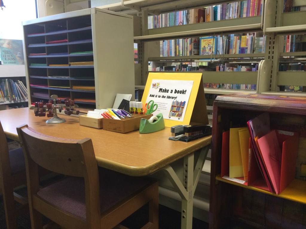 bookmaking station for kids