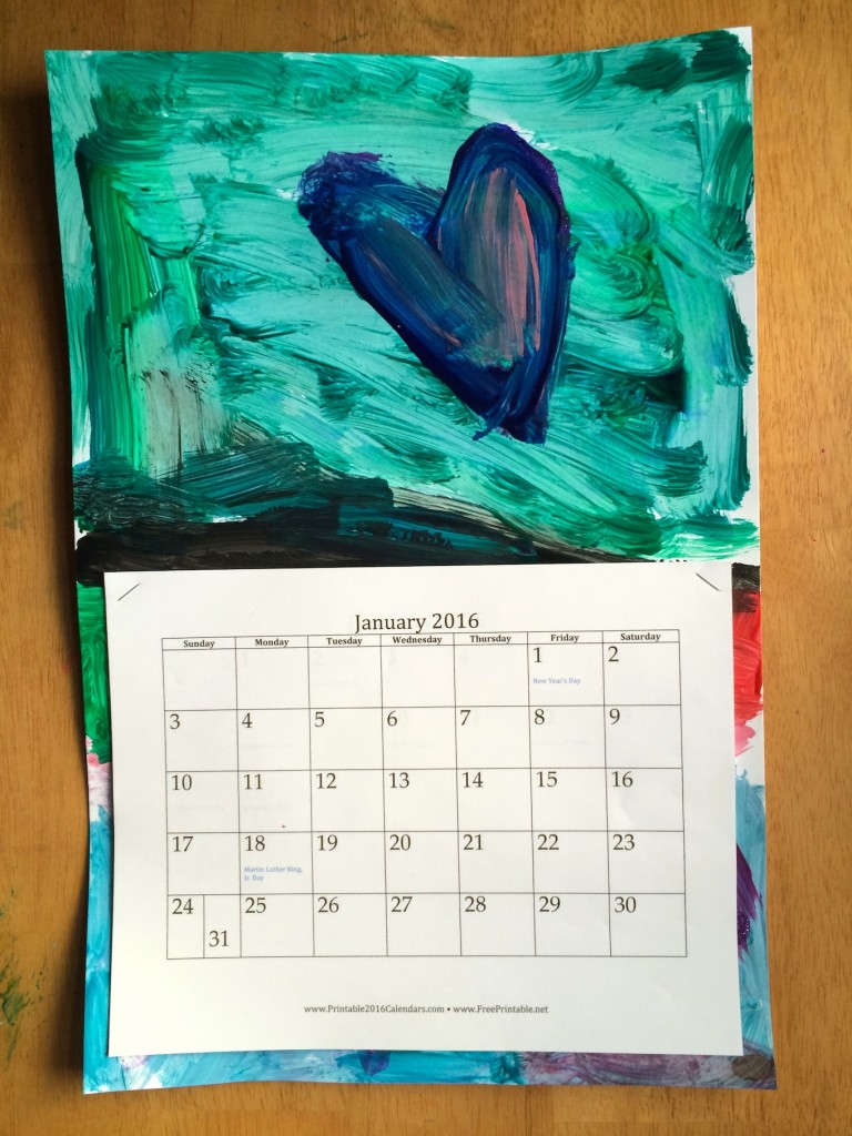 Simple kid's art calendar craft